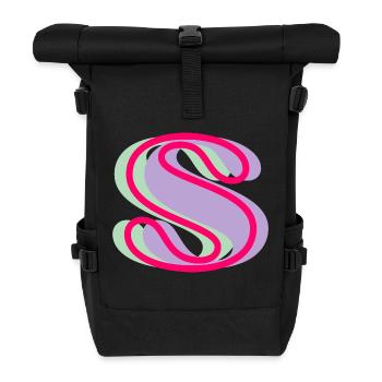 Multicolored letter s - Roll Top Backpack - black - Front