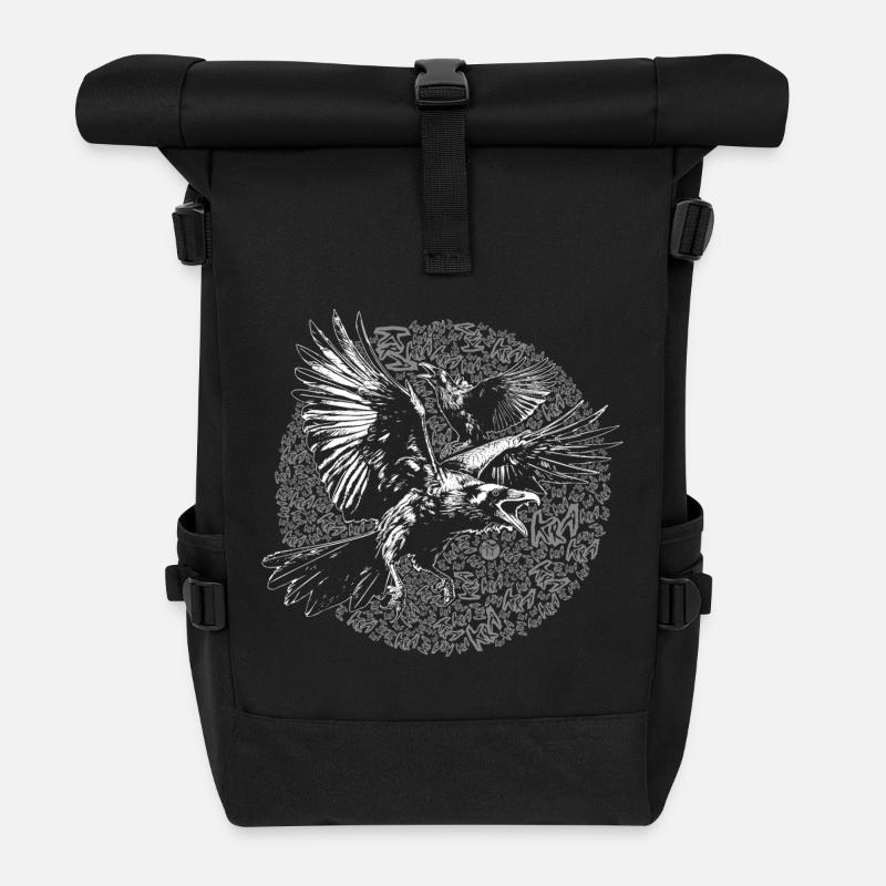 KRA KRA! - Roll Top Backpack - black