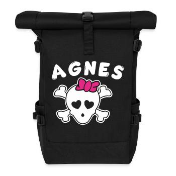 Pirate Agnes Design for Girls and Women - Roll Top Backpack - black - Front