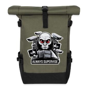 GROSSER BRUDER BEAUFSICHTIGT IMMER - Rolltop Rucksack - Olive/Schwarz - Vorne