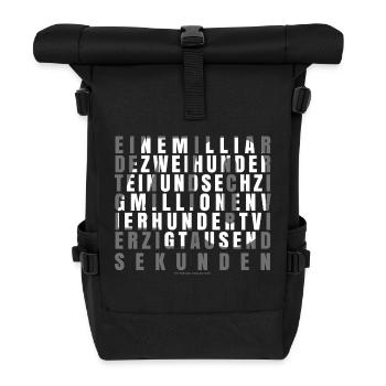 40 Jahre in Sekunden 40. Geburtstag Geschenkidee - Rolltop Rucksack - Schwarz - Vorne