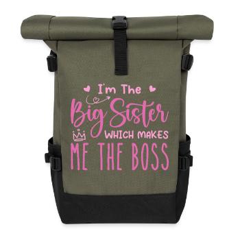 i'm the big sister - Sac à dos roll top - olive/noir - Devant