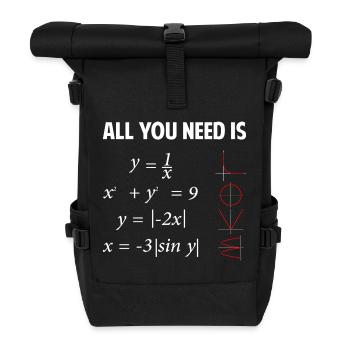 Alles, was du brauchst, ist Liebe - Rolltop Rucksack - Schwarz - Vorne