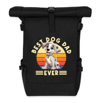 Hund Best Dog Dad Ever Bester Hunde Papa Vater - Rolltop Rucksack - Schwarz - Vorne
