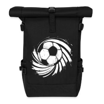 Fußball Zeichnung - Rolltop Rucksack - Schwarz - Vorne