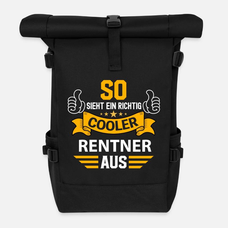 So Sieht Ein Richtig Cooler Rentner Aus - Rolltop Rucksack - Schwarz