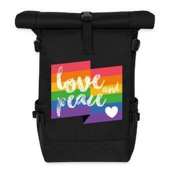 Love and Peace - Pride Month - Rolltop Rucksack - Schwarz - Vorne