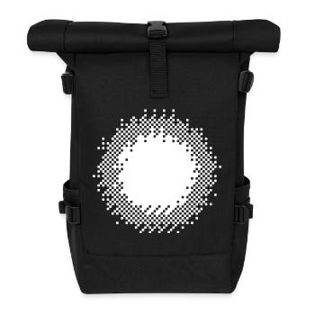 Abstraktes geometrisches Spiralmuster - Rolltop Rucksack - Schwarz - Vorne