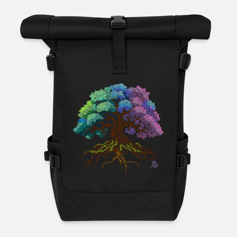 Lebensbaum - Rolltop Rucksack - Schwarz