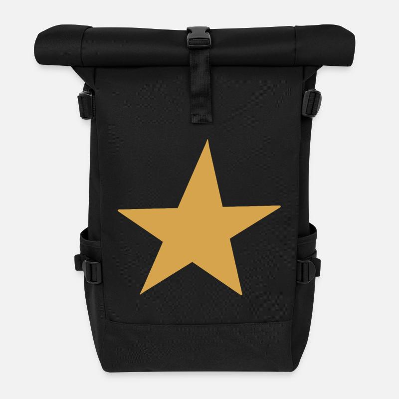 Design d’expression Golden Star - Sac à dos roll top - noir