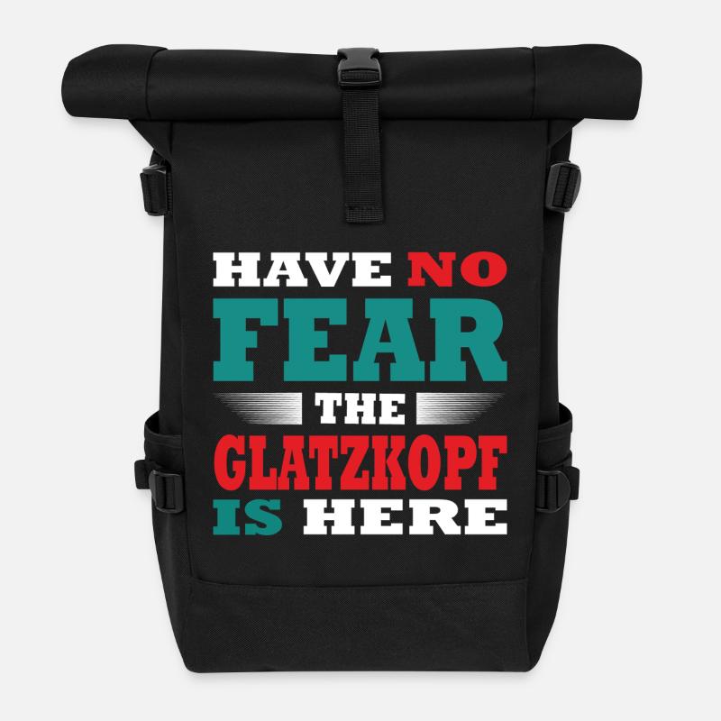 Have no Fear the Bald Head is here Outfit - Roll Top Backpack - black
