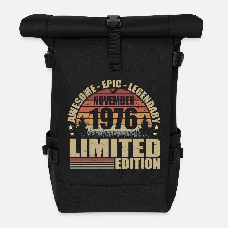 November 1976 Limited Edition Retro November 1976 - Rolltop Rucksack - Schwarz