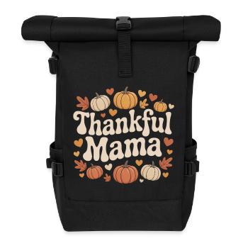 Maman reconnaissante Automne Citrouilles Coeurs Amour - Sac à dos roll top - noir - Devant