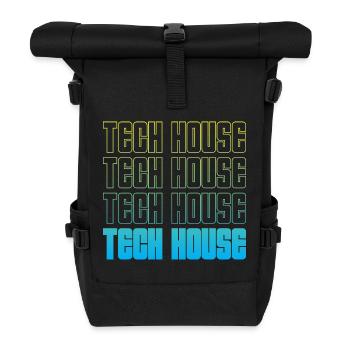 Tech House Neon Repeat - Roll Top Backpack - black - Front