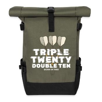 Vintage 1980's Darts Checkout - Roll Top Backpack - olive/black - Front