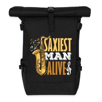 Sax Saxophon Lustige Saxophonisten Männer - Rolltop Rucksack - Schwarz - Vorne