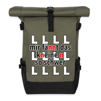 I find the knein n so hard - Roll Top Backpack - olive/black - Front