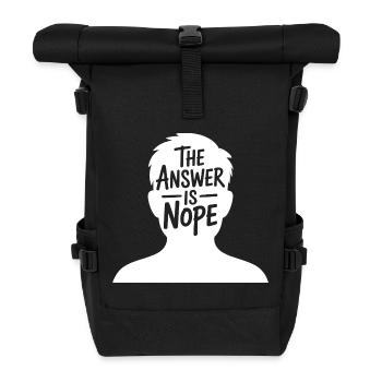Die Antwort lautet: Nein - Rolltop Rucksack - Schwarz - Vorne