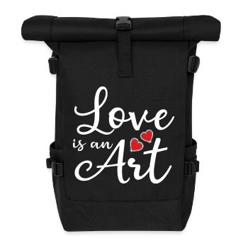 Love is Art – Art of the Heart - Roll Top Backpack - black - Front