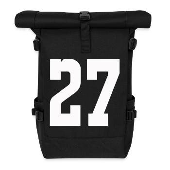 Ziffern 27 Kontrast-Design - Rolltop Rucksack - Schwarz - Vorne
