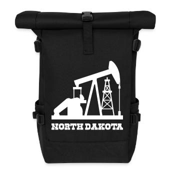 North Dakota Oilfield Pumpjack Design - Roll Top Backpack - black - Front