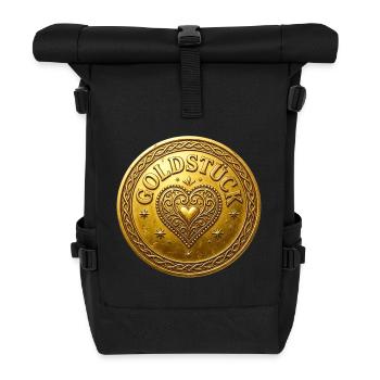 Golden Masterpiece Typography Goldstück german  - Roll Top Backpack - black - Front