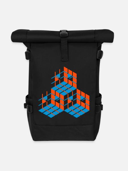 Cube - Roll Top Backpack - black
