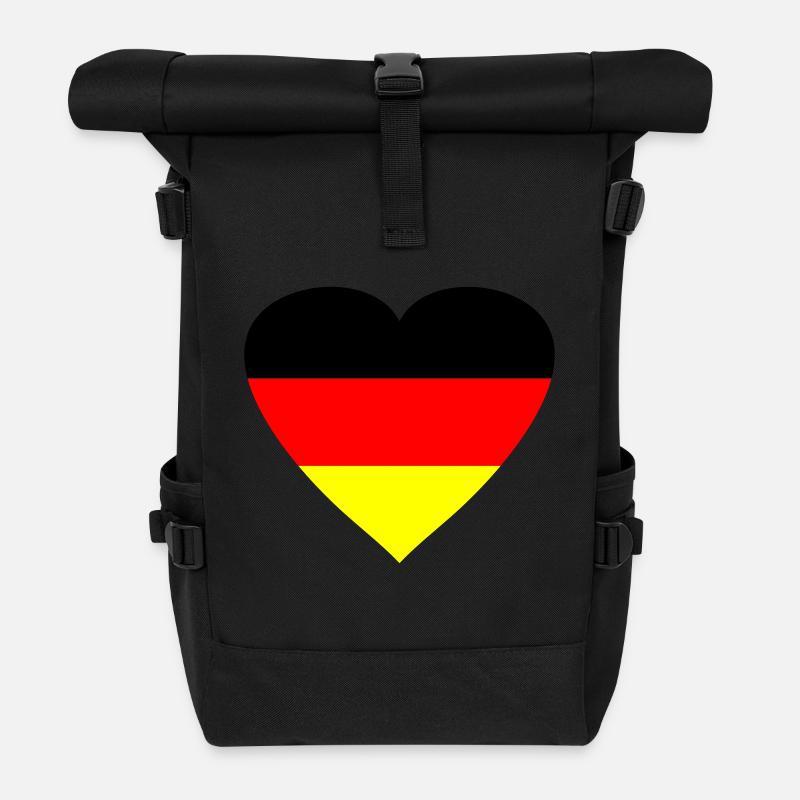 herz_deutschland2 - Rolltop Rucksack - Schwarz