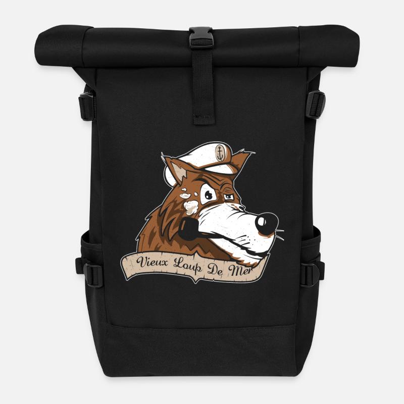 vieux loup de mer - Sac à dos roll top - noir