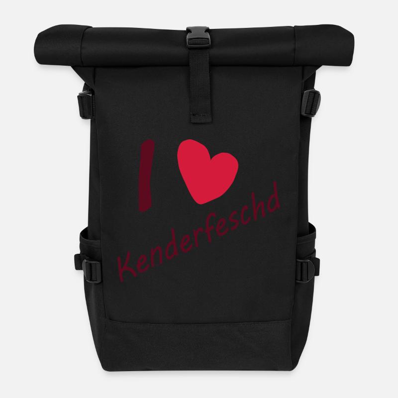 I love Kenderfeschd - Rolltop Rucksack - Schwarz