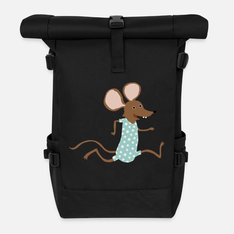 Maus geht baden - Rolltop Rucksack - Schwarz