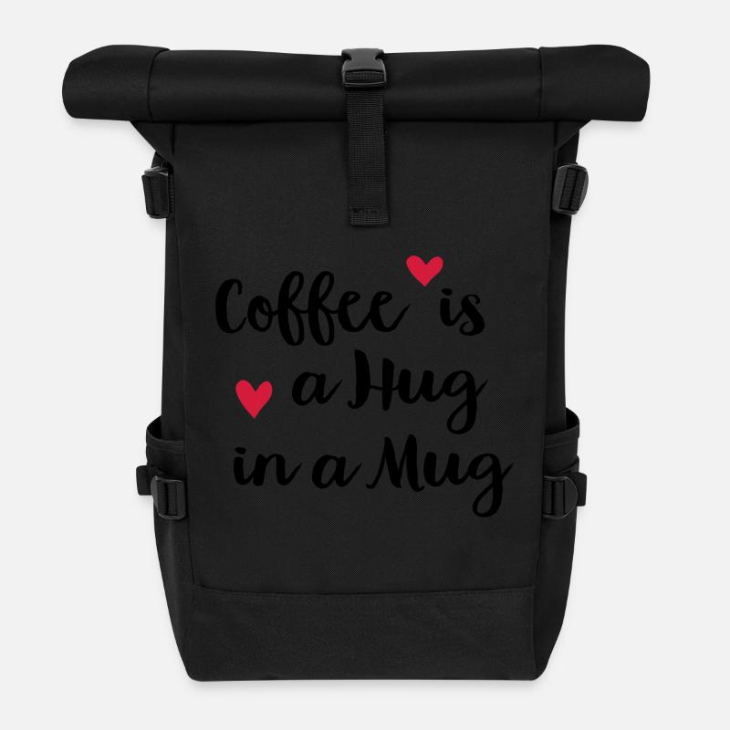 Kaffee - Rolltop Rucksack - Schwarz