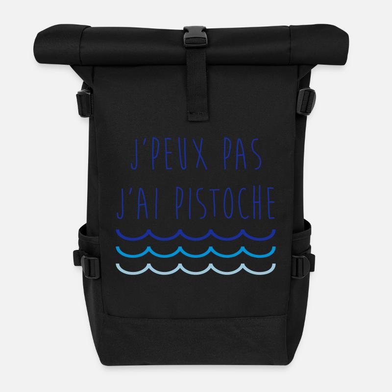 Je peux pas j'ai pistoche - Sac à dos roll top - noir