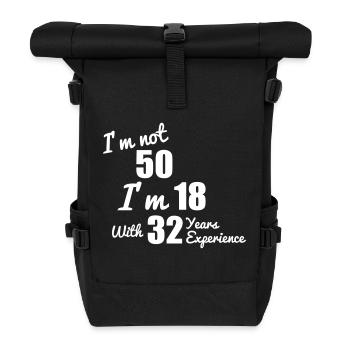 Not 50 years birthday,birthday gift - Roll Top Backpack - black - Front