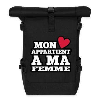mon coeur appartient à ma femme - Sac à dos roll top - noir - Devant