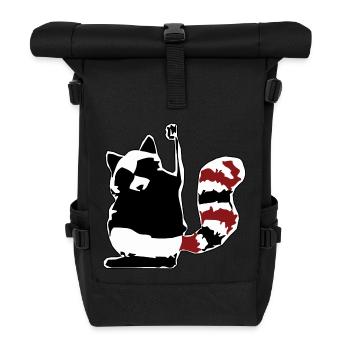 RACOON COLLECTION - Roll Top Backpack - black - Front