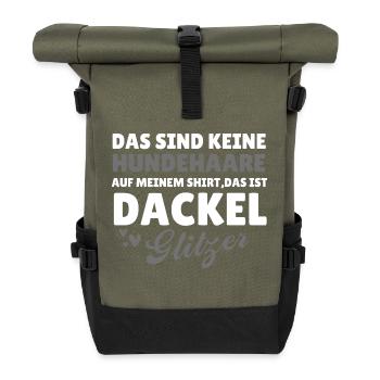 Hundeliebe Dackel - Rolltop Rucksack - Olive/Schwarz - Vorne