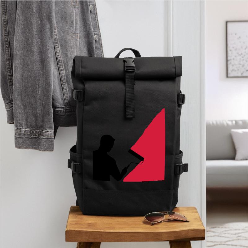 Painter and painter - vector Roll Top Backpack