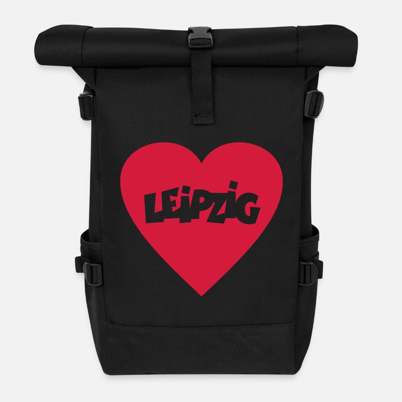 I Love Leipzig - Rolltop Rucksack - Schwarz