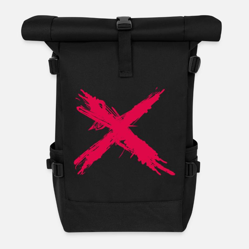 Splash Cross rot - Rolltop Rucksack - Schwarz