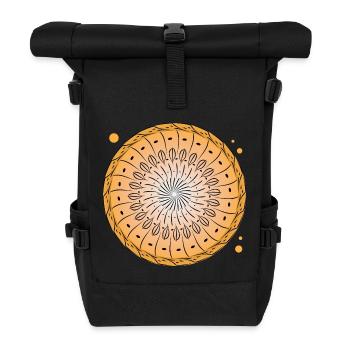 Drehende Muster Kreis - Rolltop Rucksack - Schwarz - Vorne