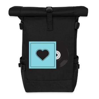 Schallplatte - Rolltop Rucksack - Schwarz - Vorne