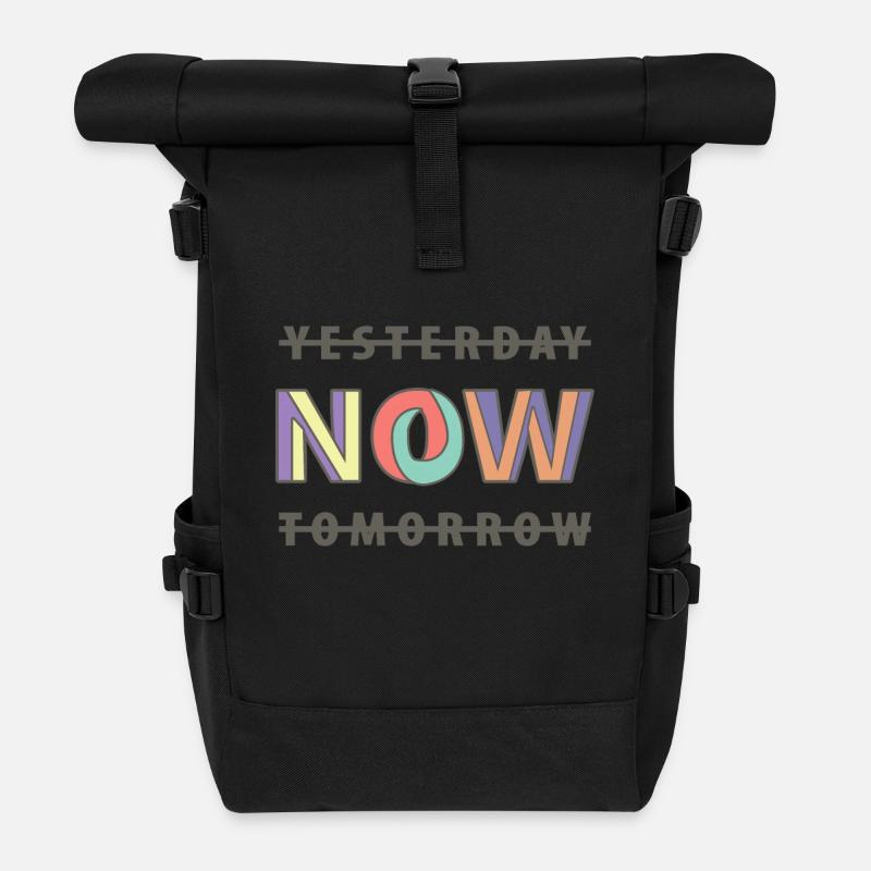 NOW YESTERDAY TOMORROW - Rolltop Rucksack - Schwarz