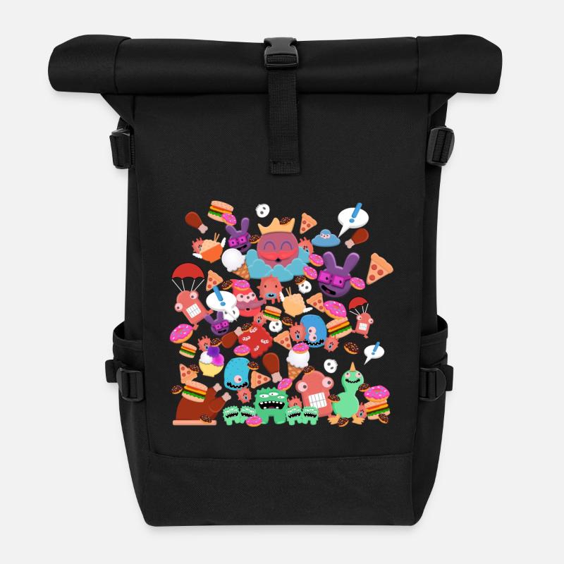 Little Monsters - Rolltop-rygsæk - sort