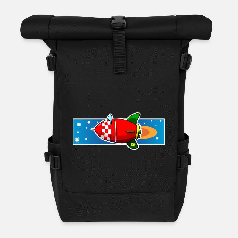 Rocket copy - Roll Top Backpack - black