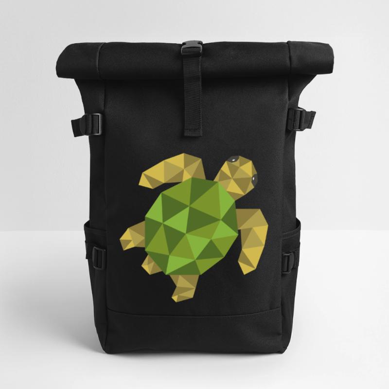 Turtle Geometric Gift Triangle Hipster Roll Top Backpack