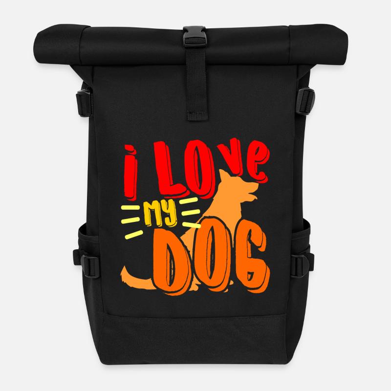 0030 lovemydog - Rolltop Rucksack - Schwarz