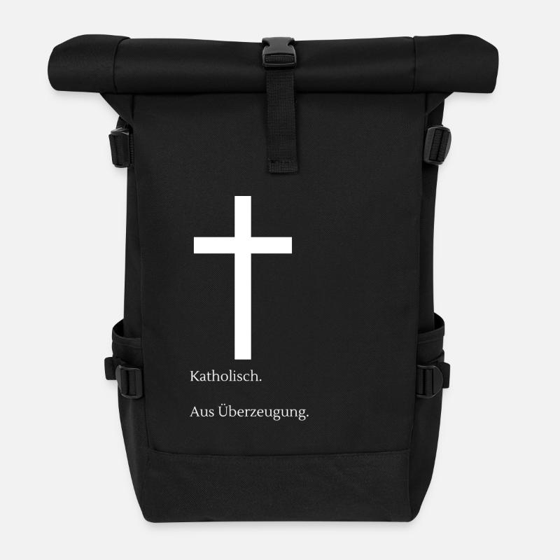 Catholique. Par conviction. - Sac à dos roll top - noir