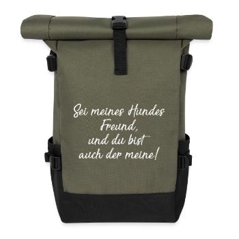 Amour des chiens - Sac à dos roll top - olive/noir - Devant