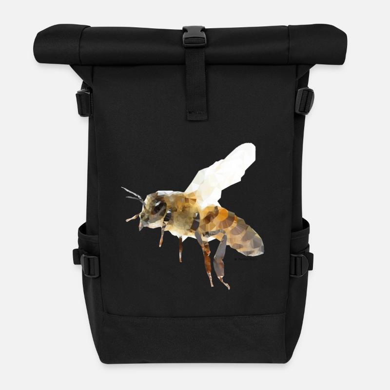 Biene - Rolltop Rucksack - Schwarz